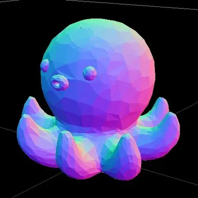 Bạch tuộc dễ thương phong cách Low Poly