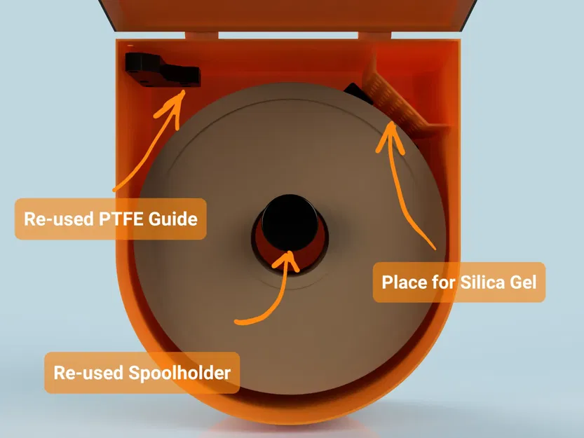 Giá đỡ cuộn filament khô cho vỏ máy in Prusa gốc - V2 - Image 2