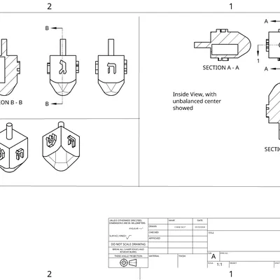 Đồ chơi dreidel có trọng lượng ẩn bên trong