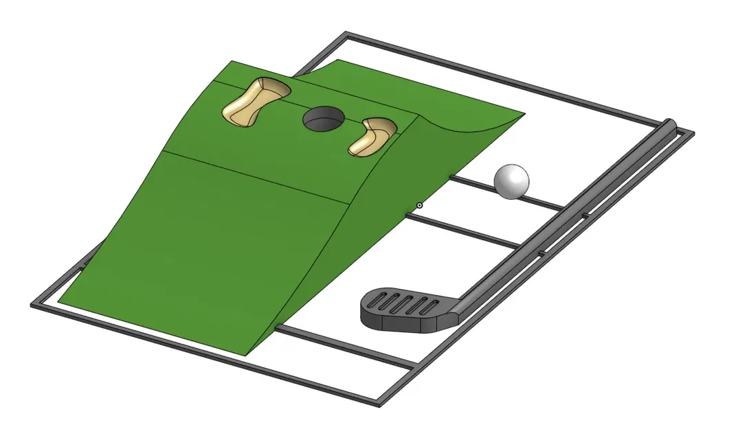 Bộ thẻ mini-golf poly thấp với sân chơi đảo ngược - Image 1