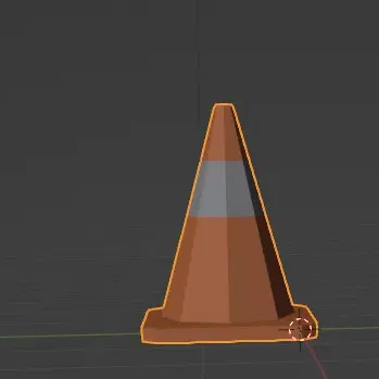 Cone giao thông low poly không lỗ