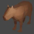 Capybara đáng yêu in 3D phong cách low poly - Thumbnail 1