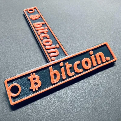 **Móc khóa hai mặt với logo Bitcoin**