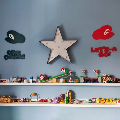 Nghệ thuật tường Mario cho phòng trẻ em và phòng game