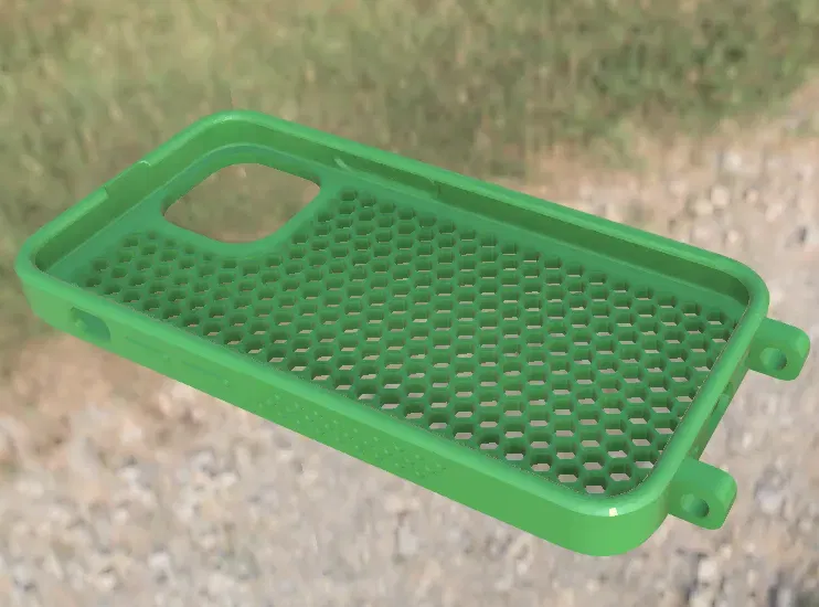 Ốp lưng iPhone 13 Mini với dây đeo lớn và mặt lưng hình lục g... - Image 2