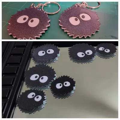 Nghệ thuật tường hình nhân vật Soot Sprite dễ thương