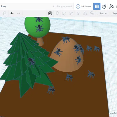 Đàn kiến trong môi trường tự nhiên 3D
