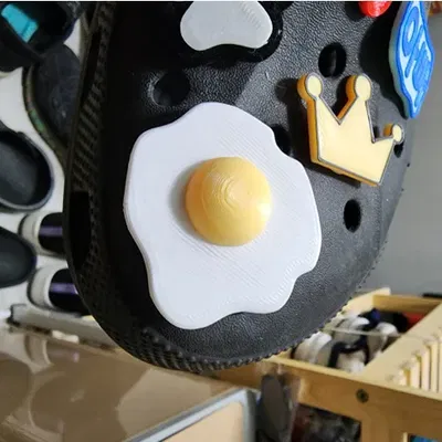 Jibbitz hình trứng chiên cho giày croc thời trang