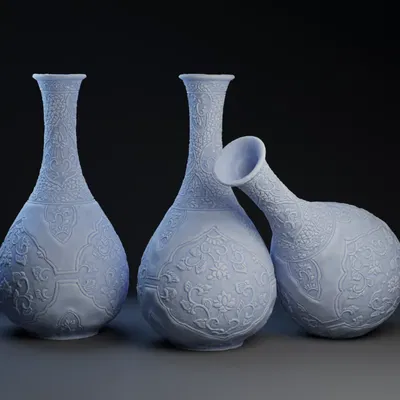 Bình gốm thời Kangxi (1662-1722) với chi tiết UV