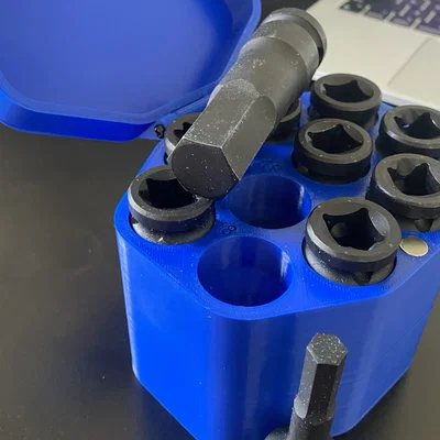 Hộp đựng ổ cắm lục giác 1/2" từ 5mm đến 19mm