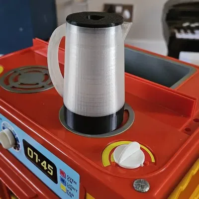 Ấm trà và cốc đồ chơi nhỏ cho bếp retro