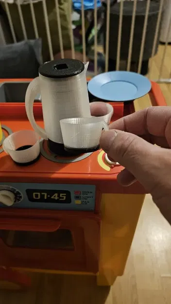 Ấm trà và cốc đồ chơi nhỏ cho bếp retro - Image 2