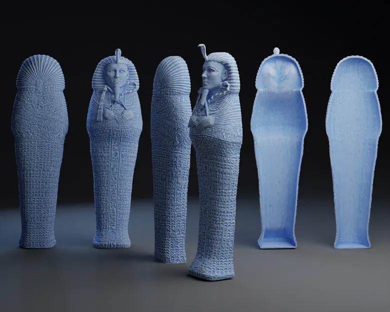 Hộp bút hình quan tài Ai Cập với xác ướp kèm theo - Image 2