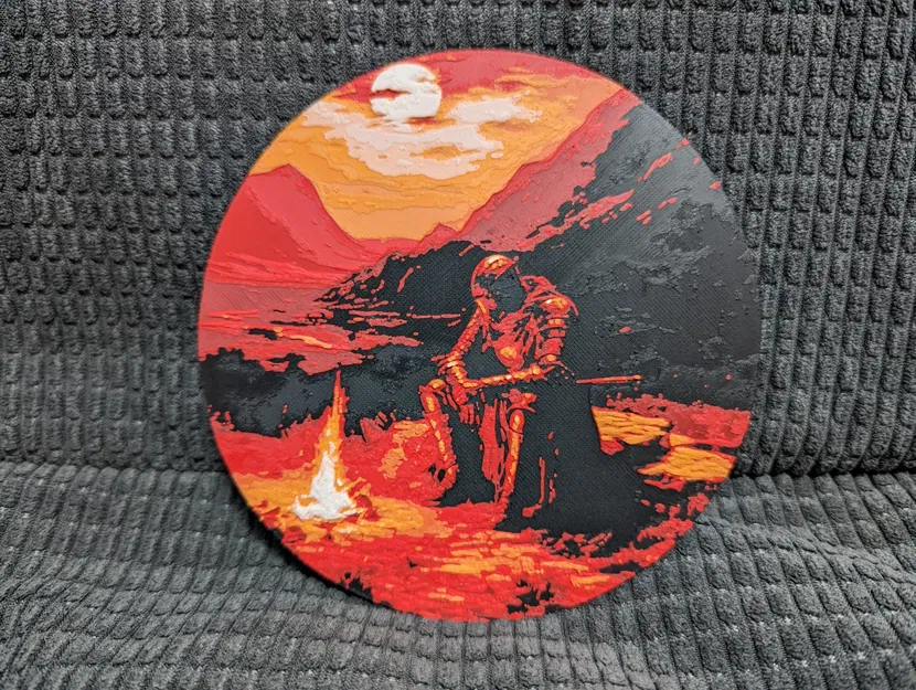 Hiệp sĩ cô đơn bên lửa trại trong phong cách Dark Souls - Image 1