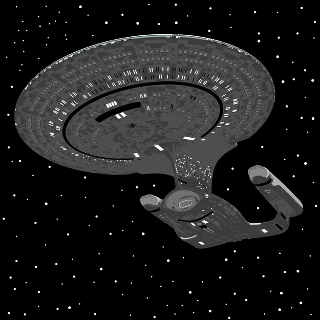 Mô hình Star Trek Enterprise D Hueforge với khung tùy chỉnh - Image 2