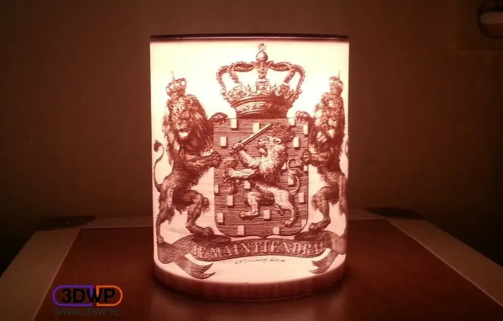 Đèn lithophane biểu trưng Wapen van Nederland với motto Je Maintiendrai - Image 1