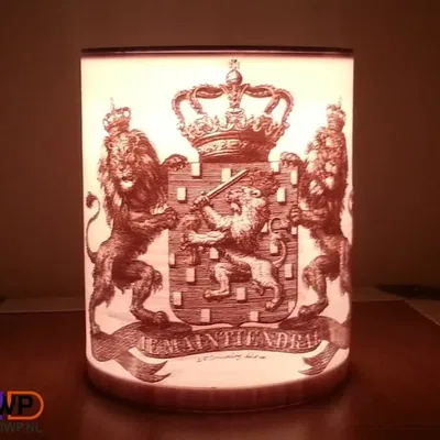 Đèn lithophane biểu trưng Wapen van Nederland với motto Je Maintiendrai