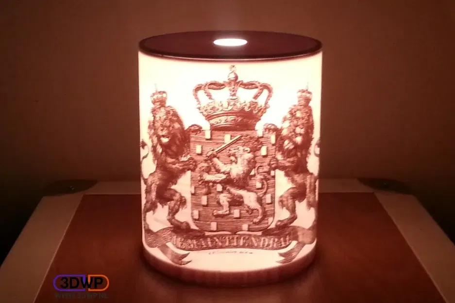 Đèn lithophane biểu trưng Wapen van Nederland với motto Je Maintiendrai - Image 2