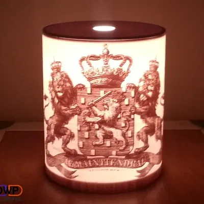 Đèn lithophane biểu trưng Wapen van Nederland với motto Je Maintiendrai