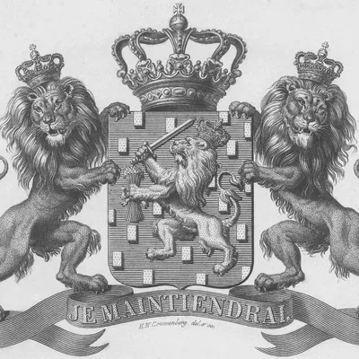 Đèn lithophane biểu trưng Wapen van Nederland với motto Je Maintiendrai