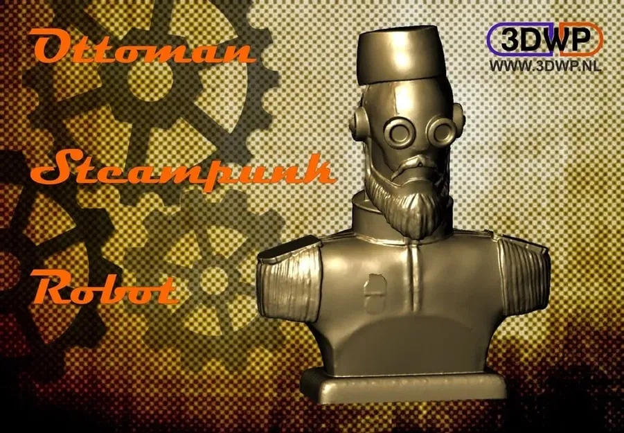 Tượng bán thân robot steampunk Ottoman - Image 1