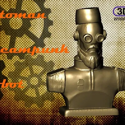 Tượng bán thân robot steampunk Ottoman