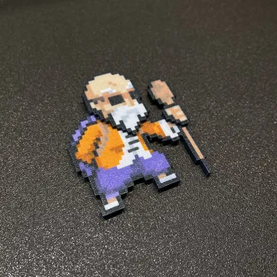 Nam diễn viên Master Roshi trong Dragon Ball Z với nam châm đa sắc