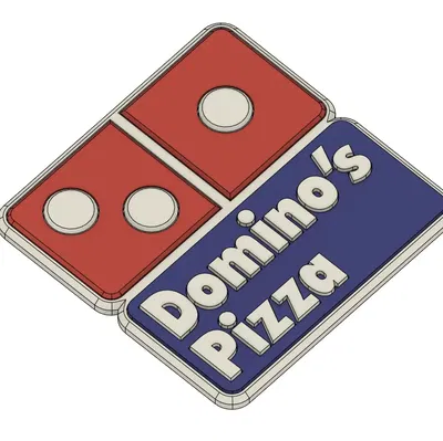 Biểu tượng Pizza Domino năm 1996 với thiết kế 3D