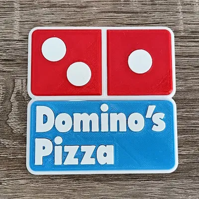 Biểu tượng Pizza Domino năm 1996 với thiết kế 3D