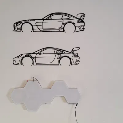 Nghệ thuật treo tường hình bóng Porsche 911 GT3 RS 992