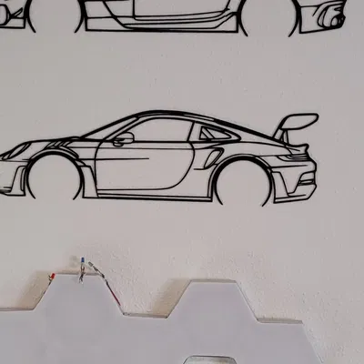 Nghệ thuật treo tường hình bóng Porsche 911 GT3 RS 992