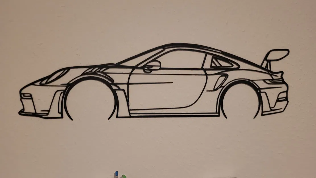 Nghệ thuật treo tường hình bóng Porsche 911 GT3 RS 992 - Image 6