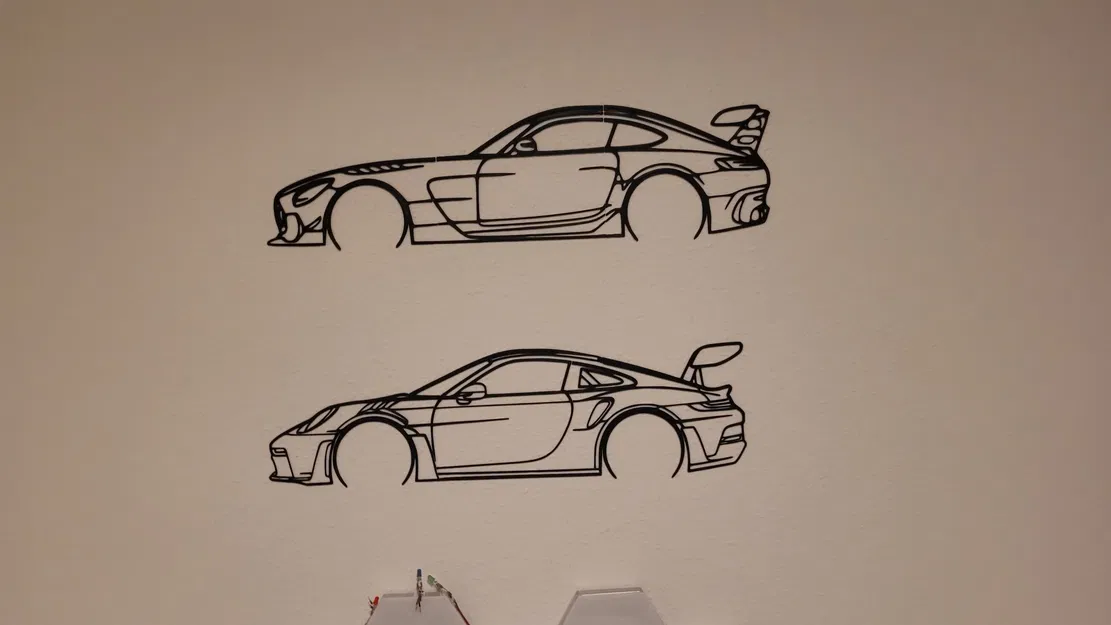 Nghệ thuật treo tường hình bóng Porsche 911 GT3 RS 992 - Image 7