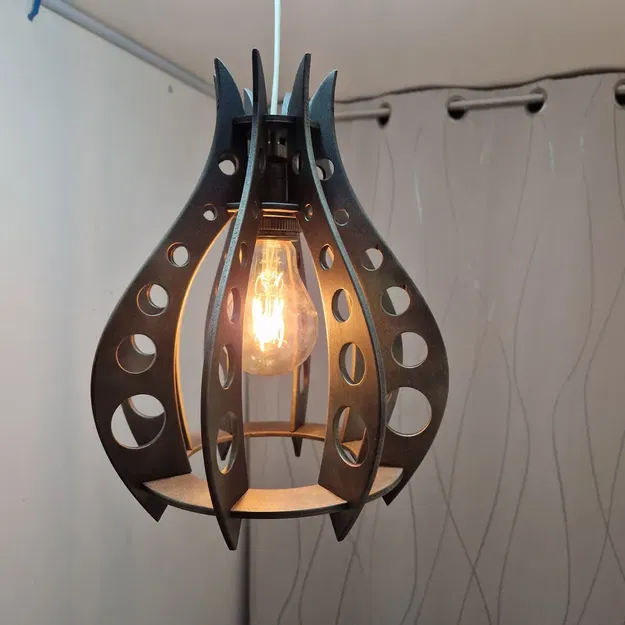 Đèn bàn gỗ làm từ ván ép 5mm có thể in được - Image 2