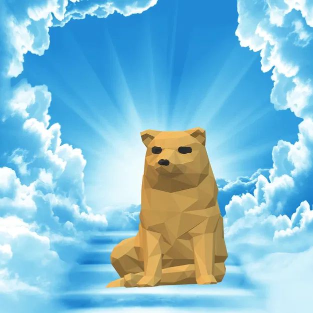 Mô hình Balltze (Cheems) phong cách low poly - Image 1