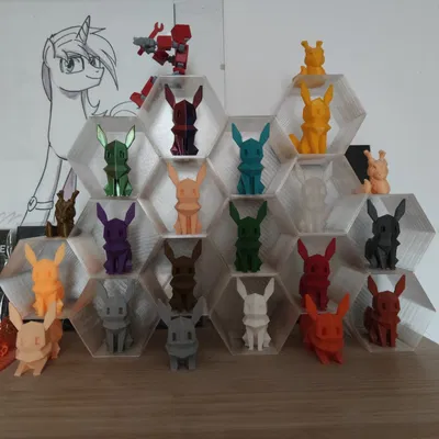 Giá đỡ hình lục giác cho Eevee phong cách Low Poly