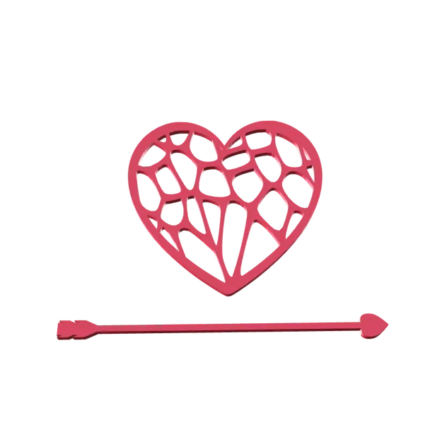 Nẹp tóc trái tim Voronoi cho ngày Valentine - Image 2