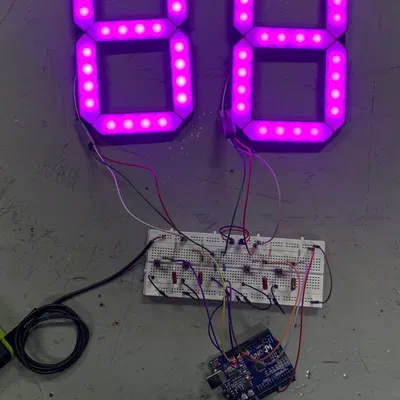 Mô hình số 7 đoạn với đèn LED bên trong