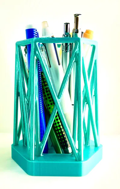 Cốc đựng bút chì/bút bi hình lục giác phong cách game - Image 1