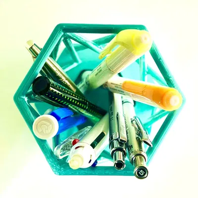 Cốc đựng bút chì/bút bi hình lục giác phong cách game