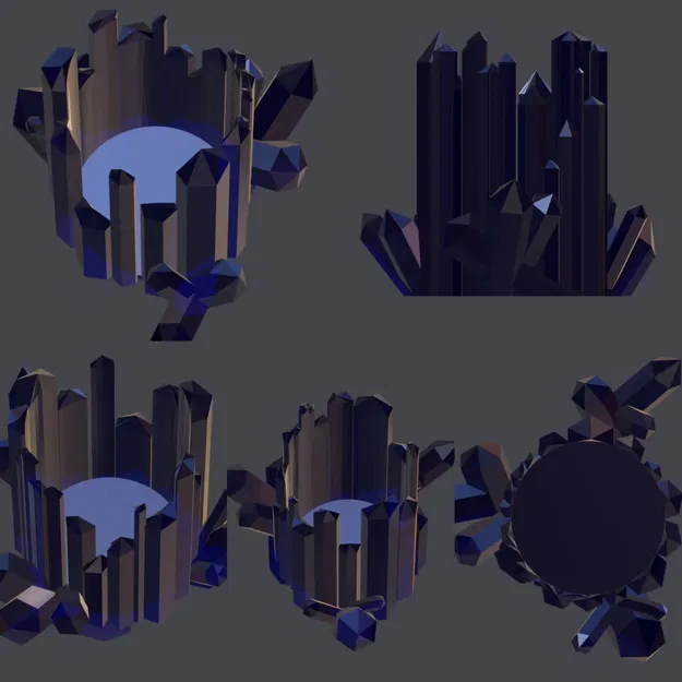 Cốc đựng bút/chì màu pha lê kiểu tinh thể - Image 2