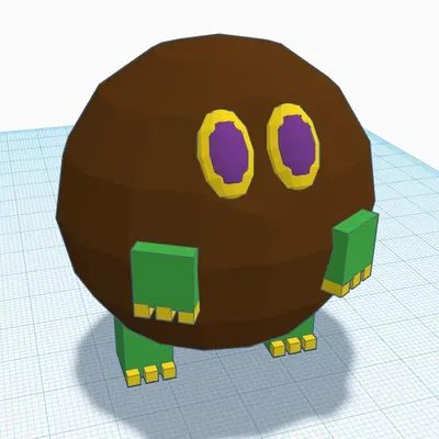 Mô hình Kuriboh phong cách Low Poly từ Yu-Gi-Oh!