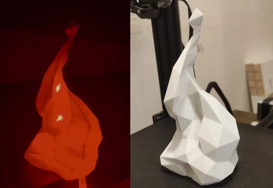 Vỏ đèn LED hình ngọn lửa phong cách low poly - Image 1