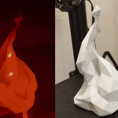 Vỏ đèn LED hình ngọn lửa phong cách low poly