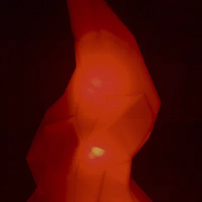 Vỏ đèn LED hình ngọn lửa phong cách low poly