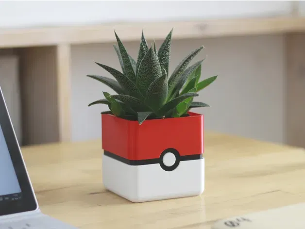 Chậu cây Pokeball phong cách tối giản - Image 1