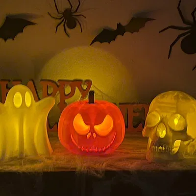 Trang trí Halloween bay lơ lửng với đèn tea light