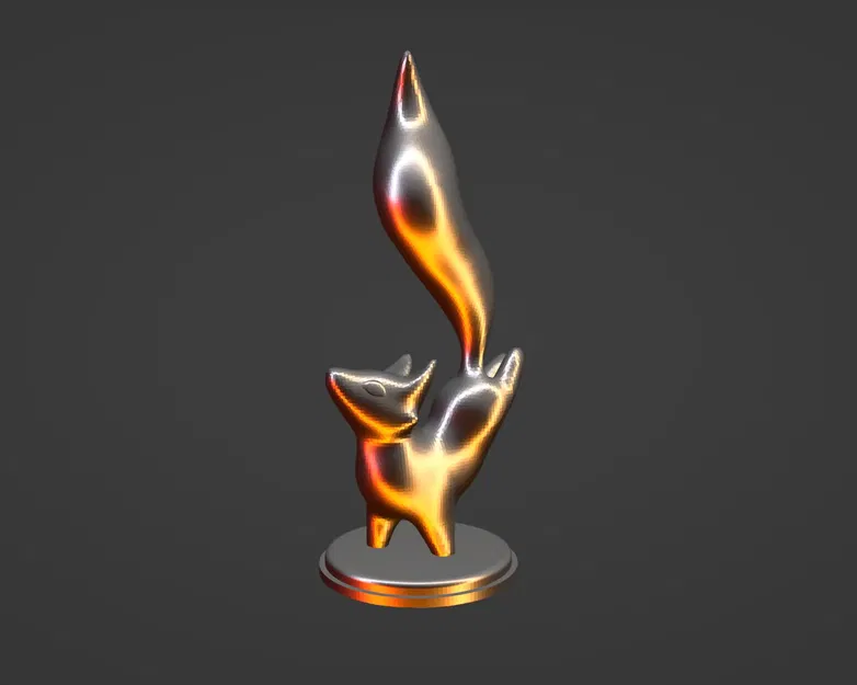 Tượng cáo nhảy đáng yêu không cần hỗ trợ để in 3D - Image 3