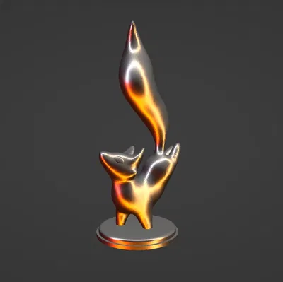 Tượng cáo nhảy đáng yêu không cần hỗ trợ để in 3D