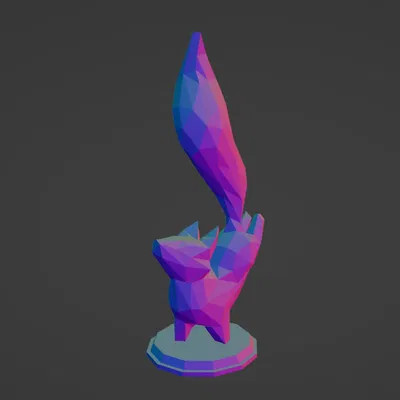 Cáo nhảy múa dễ thương - Mô hình Low Poly không cần hỗ trợ